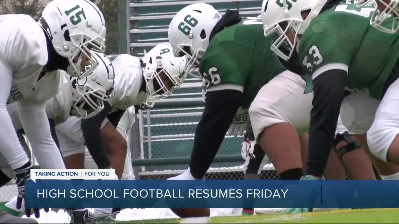 High school football resumes Friday