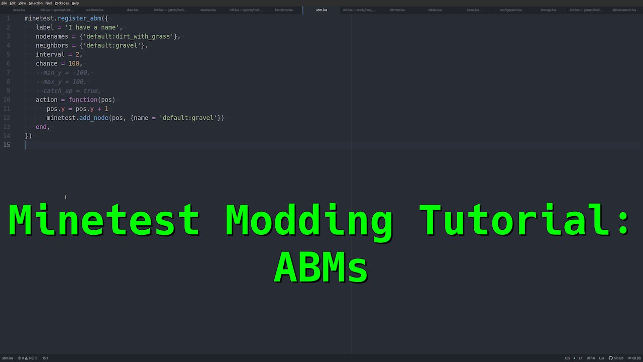 Minetest Modding Tutorial: ABMs