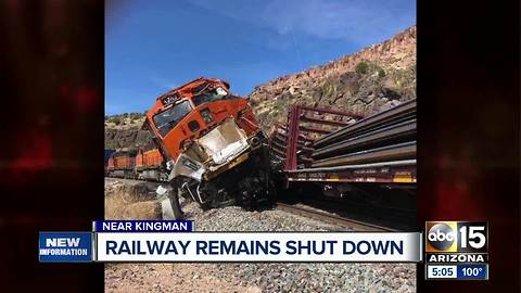 Railway remains shut down following train collision near Kingman