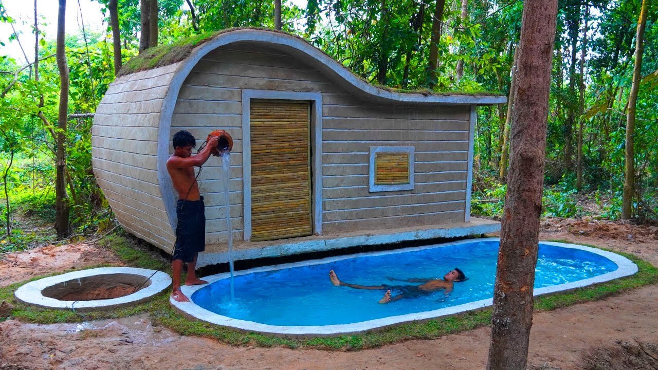 25 Days Building Jungle Villa With Swimming Pool And Digging to Find Groundwater