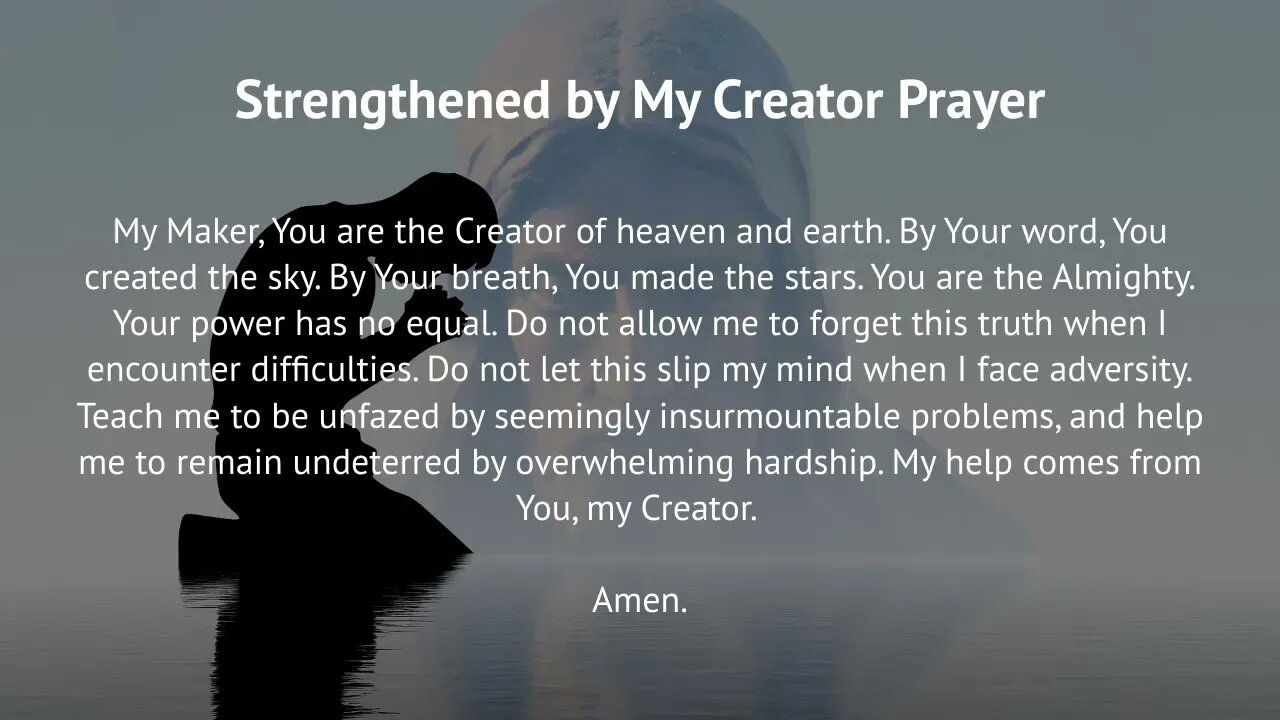 Strengthened by My Creator Prayer (Prayer for Perseverance)