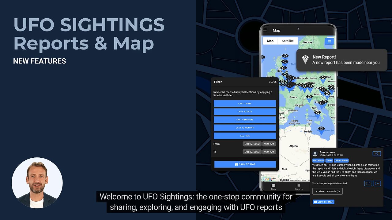 UFO Sightings App: Reports & Map