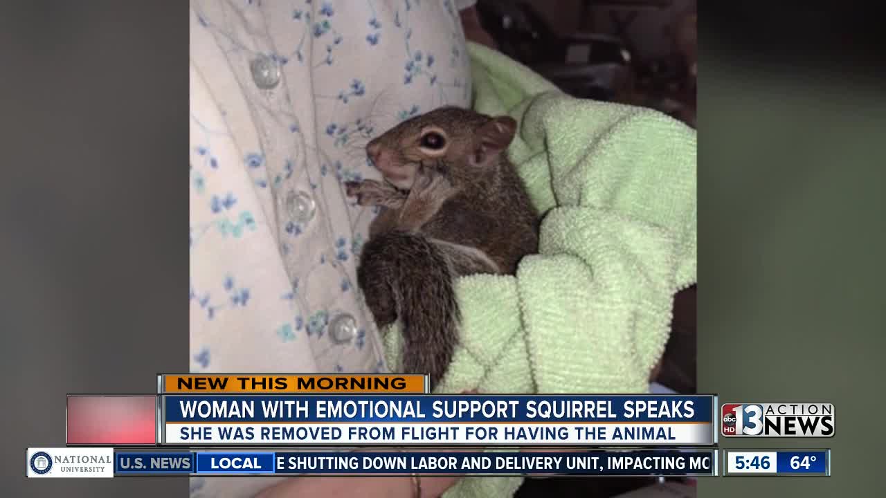 Woman with emotional support squirrel speaks out