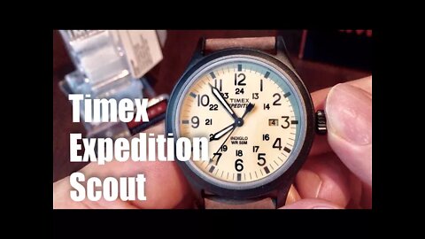 Timex Men's T49963 "Expedition Scout" Watch with Brown Leather Band