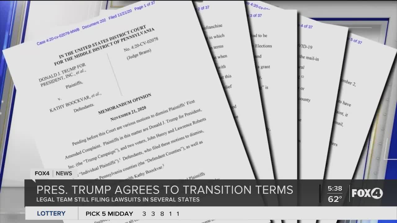 President Trump agrees to transition terms