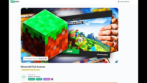 SORTEIO AGORA DO MINECRAFT DE 300 REAIS DIGITE !RIFA PARA PARTICIPAR