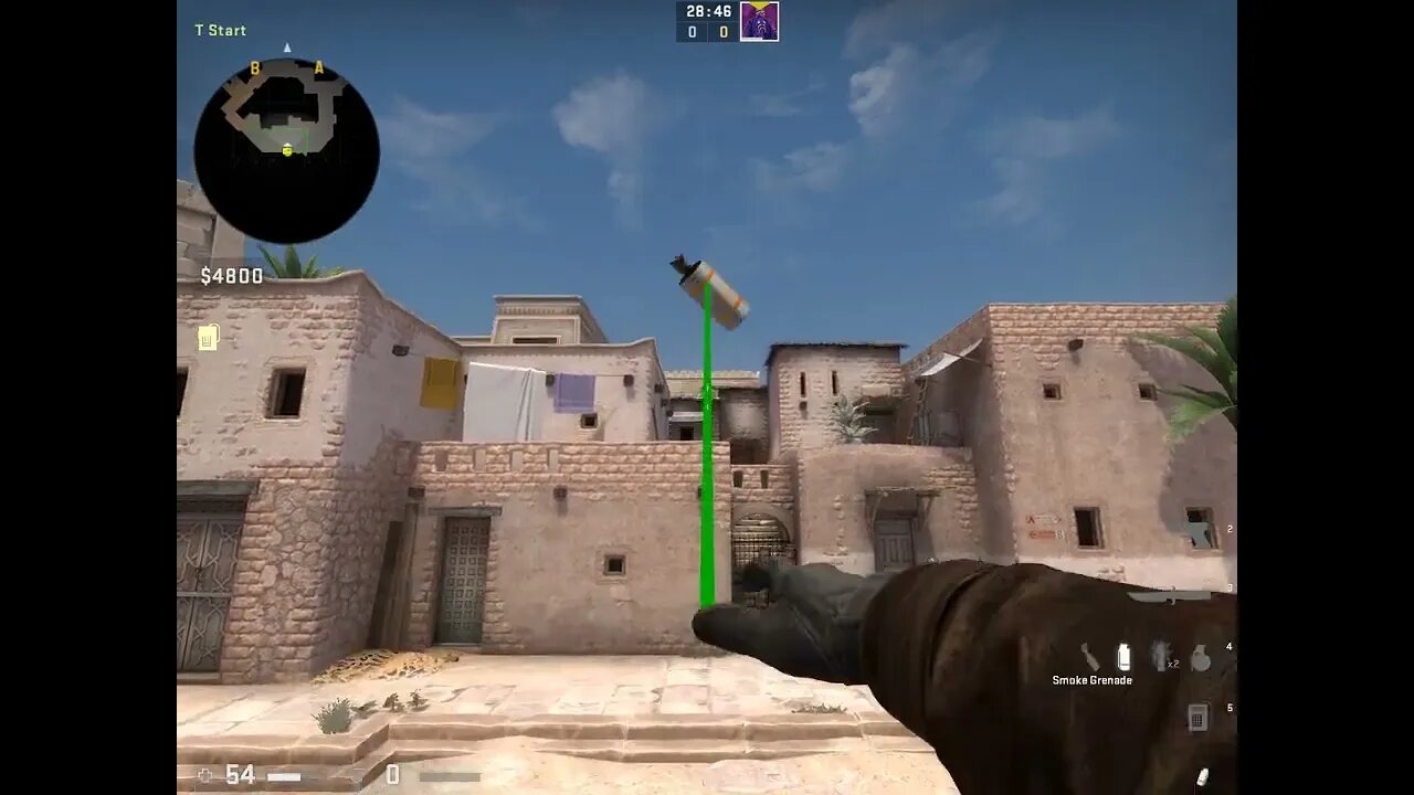 T Spawn Block Mid de_anubis smoke
