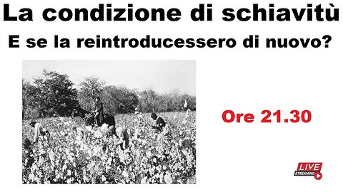 La condizione di schiavitù - E se la reintroducessero di nuovo?