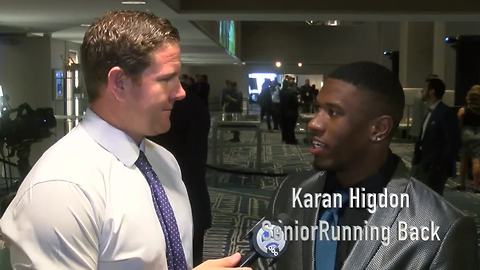 Justin Rose interview with University of Michigan football players