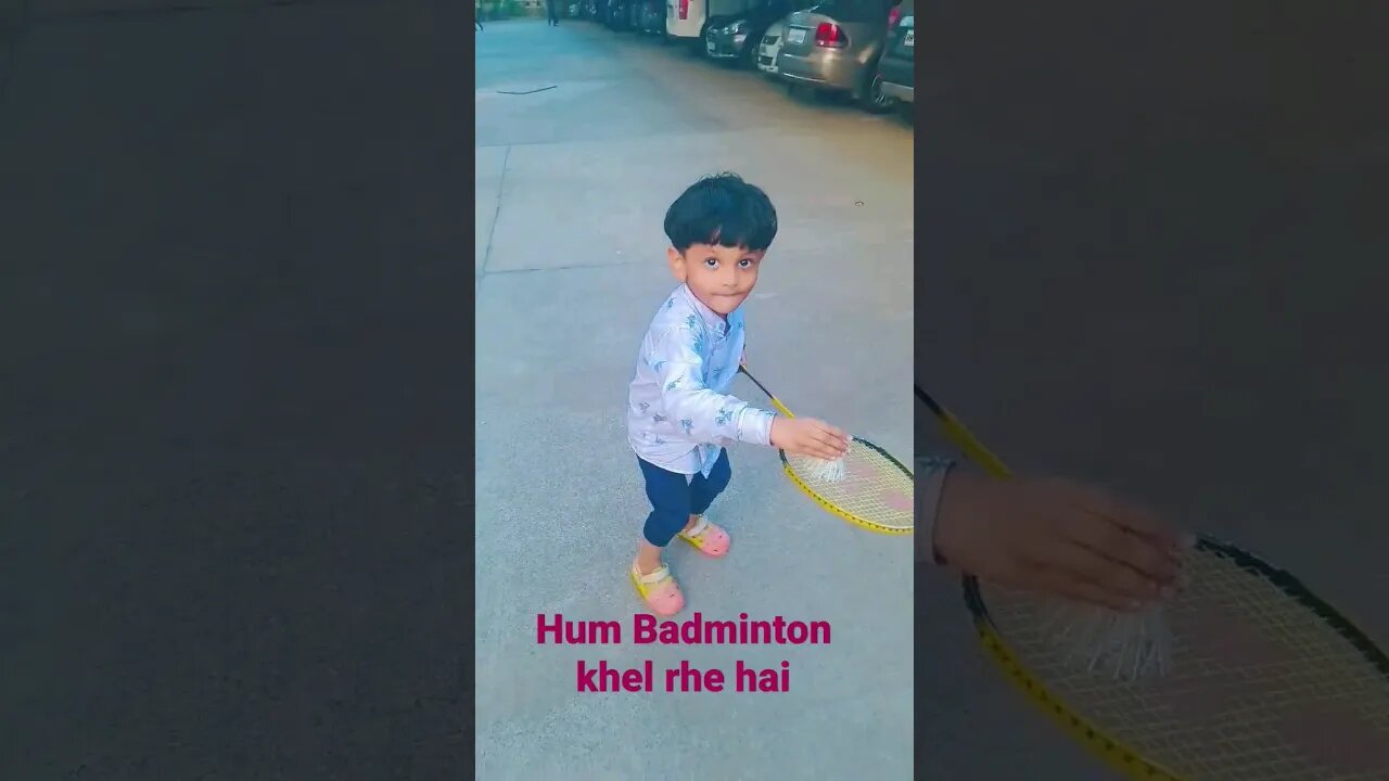 Hum Badminton khel rhe hai #sports #cute #viral #reels #ytshorts #trending #baby #shorts #short