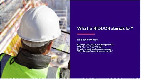 What does RIDDOR stands for ?