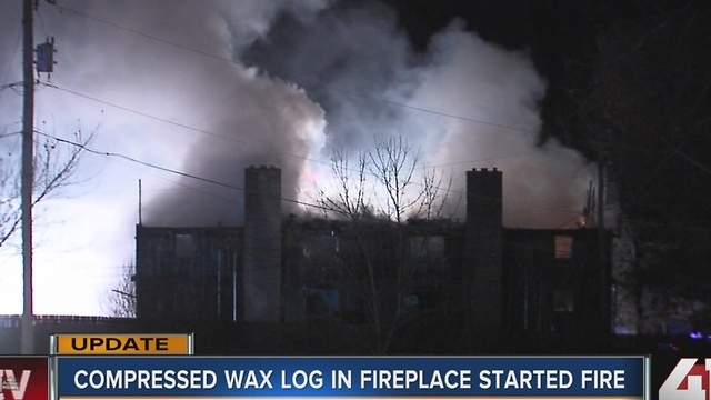 Harrisonville fire started by wax logs in fireplace