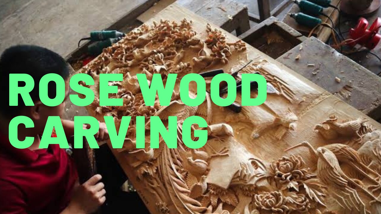 Rose Wood Carving: How to make a Flowers Wooden Painting - Wall Art