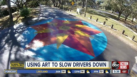 South Tampa neighbors hope street mural will slow drivers down