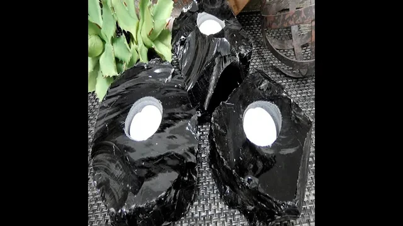 OBSIDIAN CANDLE HOLDER - BLACK STONE VOTIVE TEA LIGHT