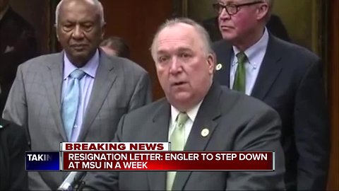 Engler writes in 11-page resignation letter that he'll quit in a week