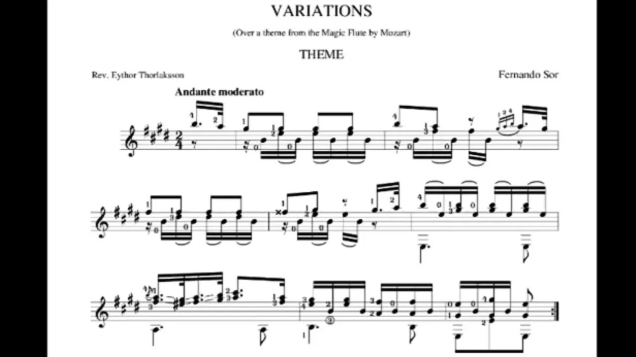 Fernando Sor — Introduction & Variations on a Theme by Mozart (Opus 9)