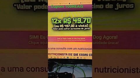 100 reais de desconto no curso online de Alimentação Natural para Cães