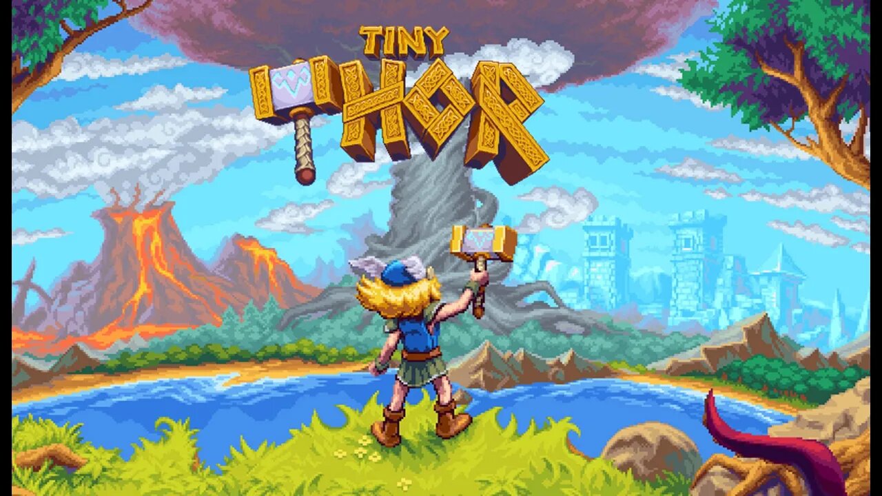 Tiny Thor - Libere o poder do Mjölnir neste jogo de plataforma retrô.