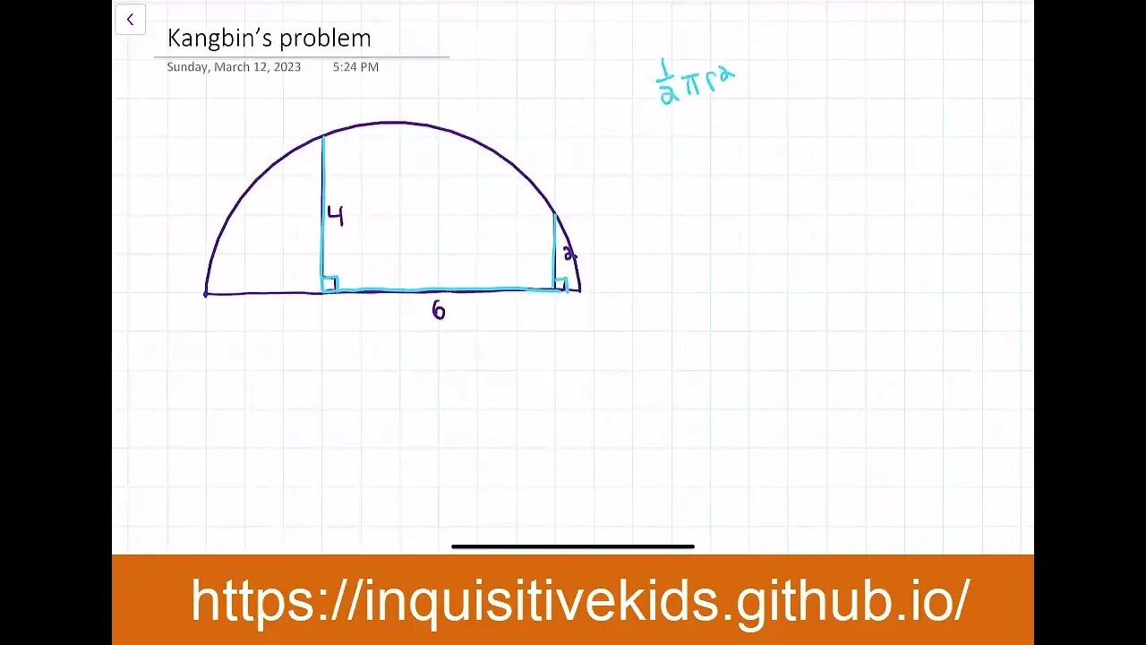 Can you find the area of this semi-circle with just these lines?