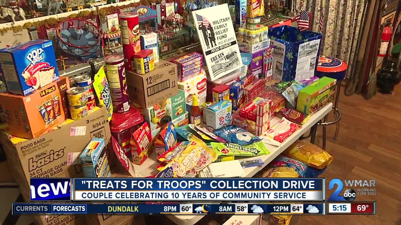 Harford County couple collecting snacks, junk food for troops deployed overseas