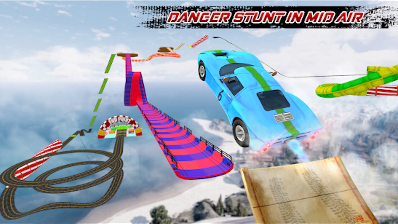 Mega ramp car racing stunts impossible Tracks _ Android Gameplay