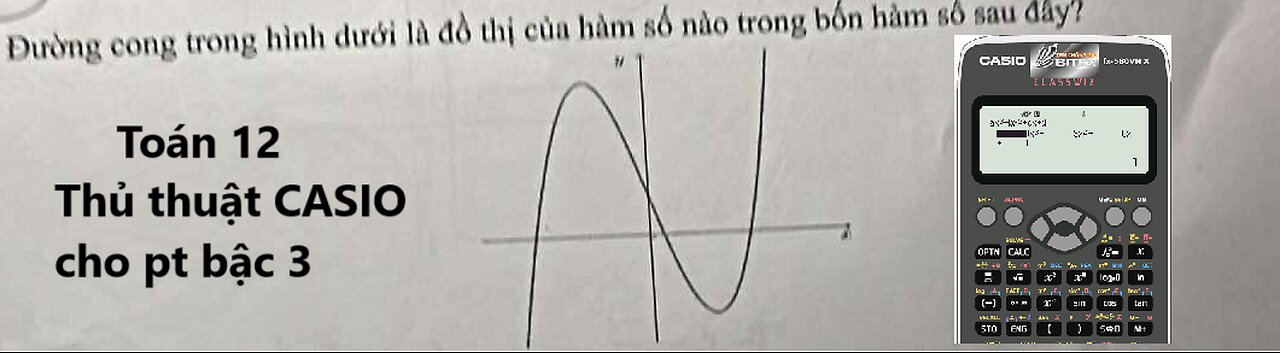 Toán 12: Thủ thuật CASIO: Đường cong trong hình dưới là đồ thị của hàm số nào trong bốn hàm số