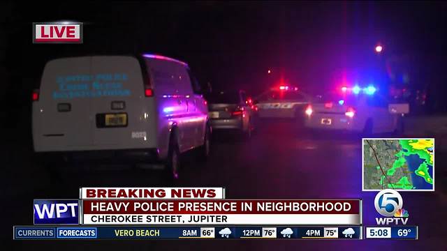 Heavy police presence at Jupiter neighborhood