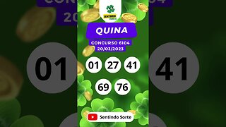 🍀 Resultado QUINA 6104 | Sentindo Sorte #shorts