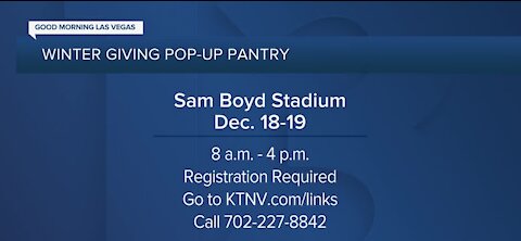 Winter giving pop-up pantry at Sam Boyd Stadium