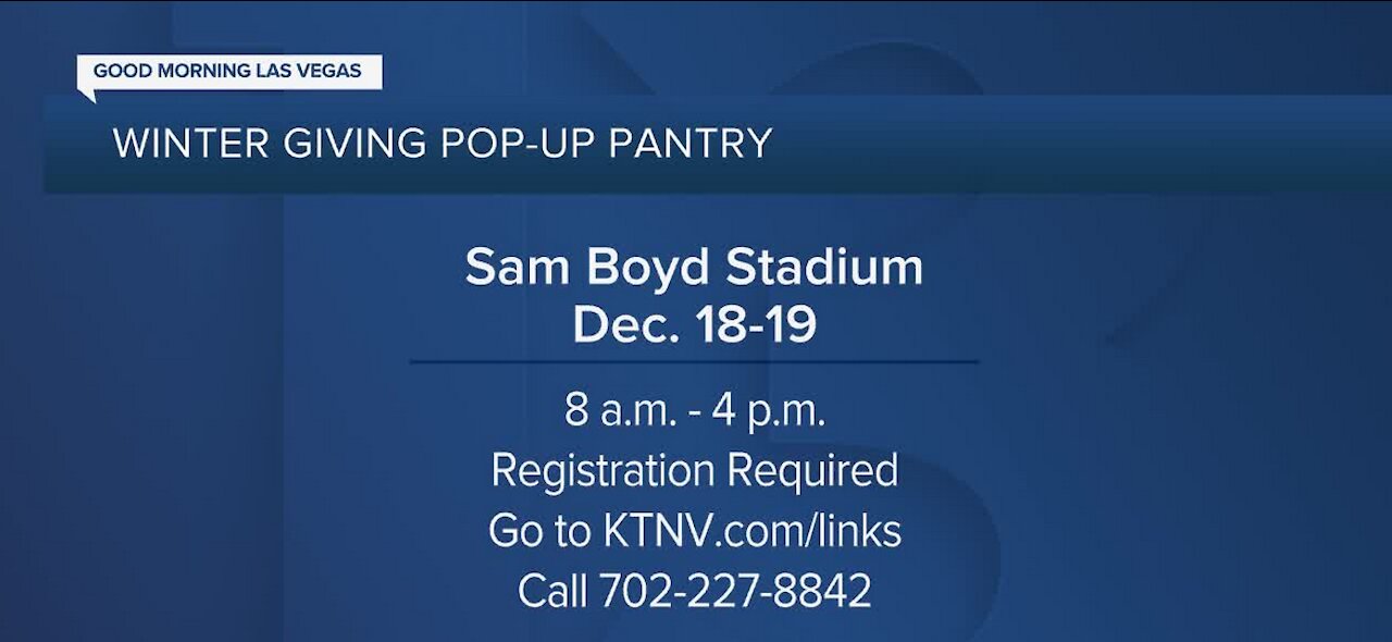 Winter giving pop-up pantry at Sam Boyd Stadium