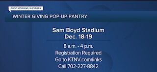 Winter giving pop-up pantry at Sam Boyd Stadium