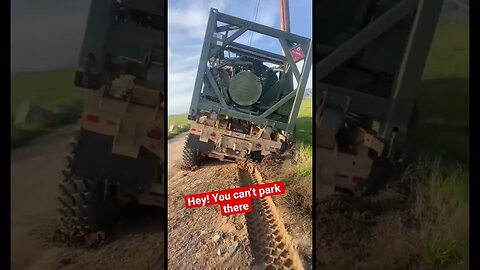 Military fuel truck, stuck AF