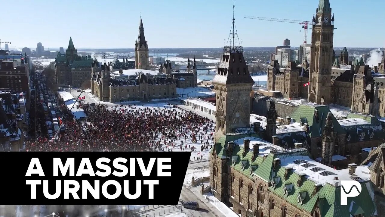 RAW Footage - Today's MASSIVE Turnout For Trucker Freedom Convoy Ottawa