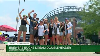 Dedicated Milwaukee sports fans spending day at American Family Field and Deer District