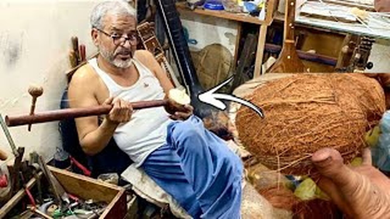 Amazing musical instrument making from coconut