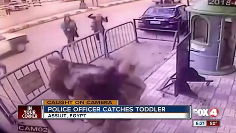 Police Officer Catches Toddler