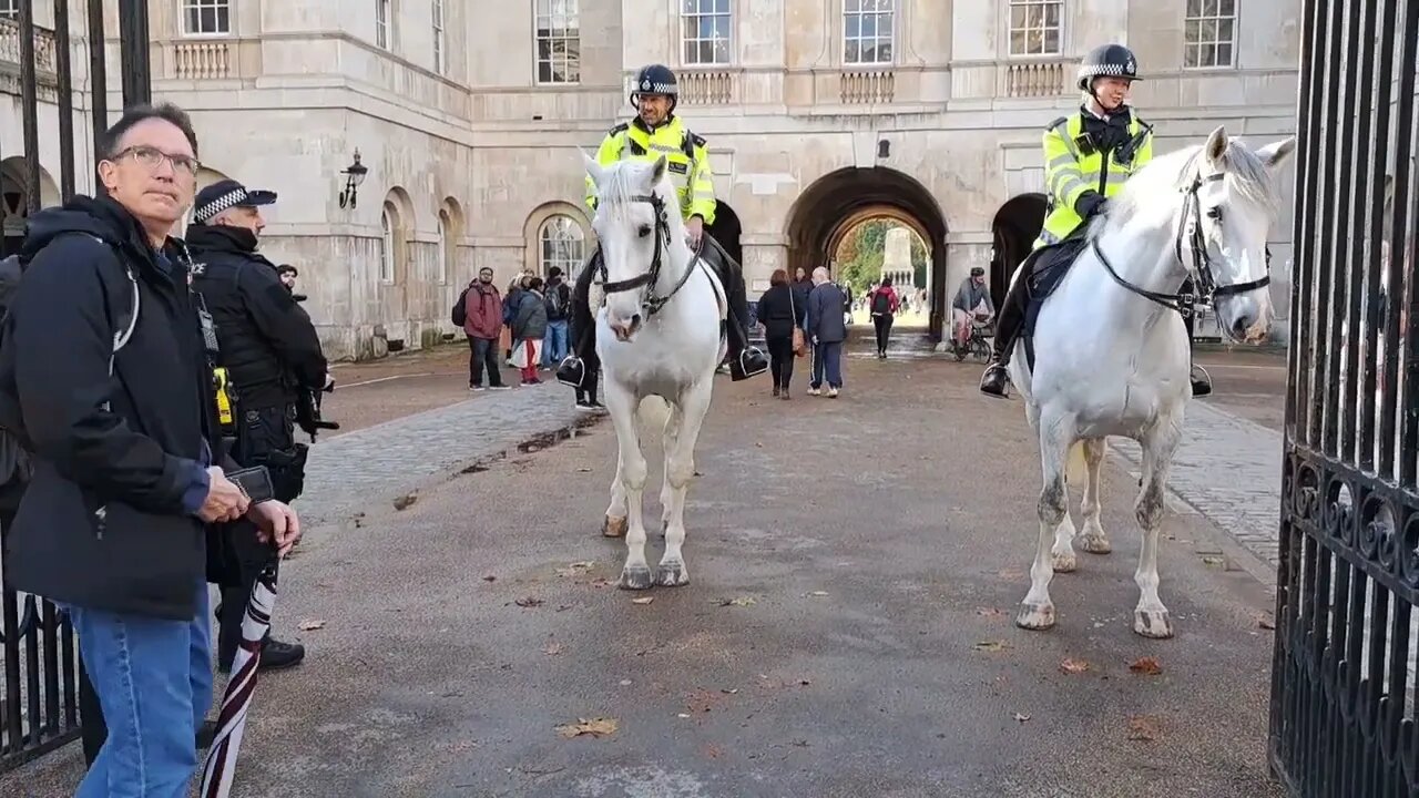 Met police horse starts to freak out over military helicopter flying over #horseguardsparade