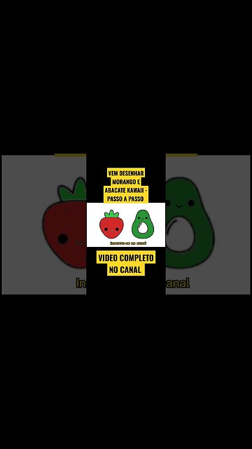 COMO DESENHAR MORANGO E ABACATE KAWAII - FÁCIL #desenho #desenhofacil #desenholivre #shorts