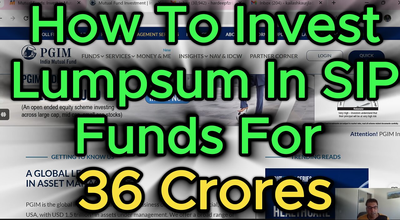 How To Invest Lumpsum In SIP Mutual Funds To Make Grow Money Upto 36 Crores by Long Time Investing