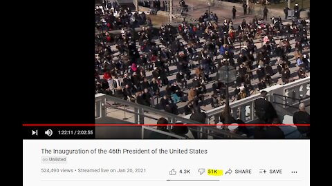 'Unlisted' Biden Inauguration Video Still Manages to Get 51k 'Dislikes'