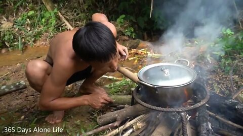 Survival instinct, creative to build wood stove from soil /11