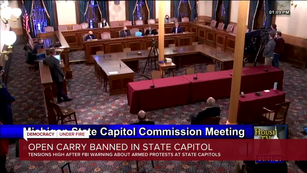 Commission votes to ban open carry of firearms at Michigan Capitol