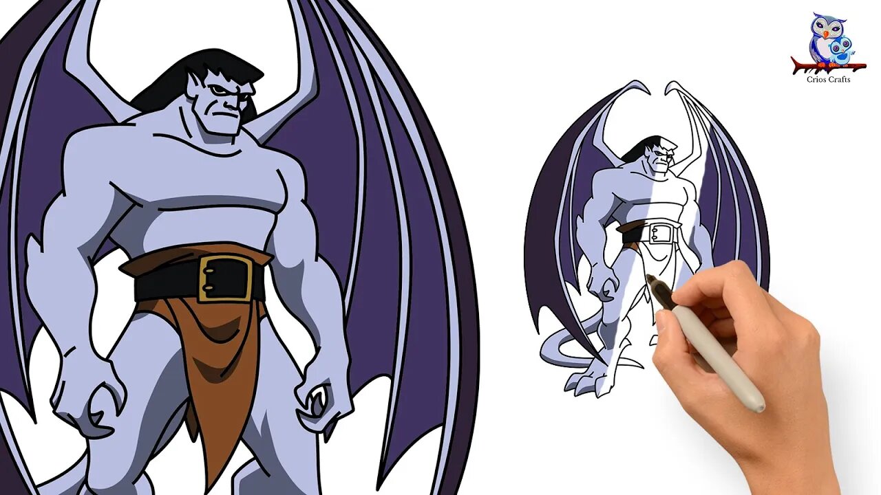 How to Draw Goliath from Gargoyles - Step by Step