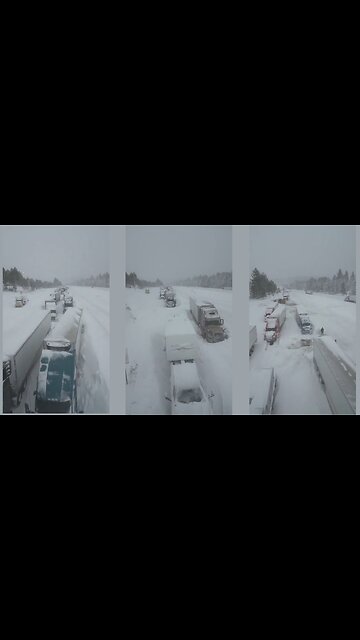 Vehicles stranded after blizzard "as bad as it gets" closes I-80 in the Sierra Nevada mountains.