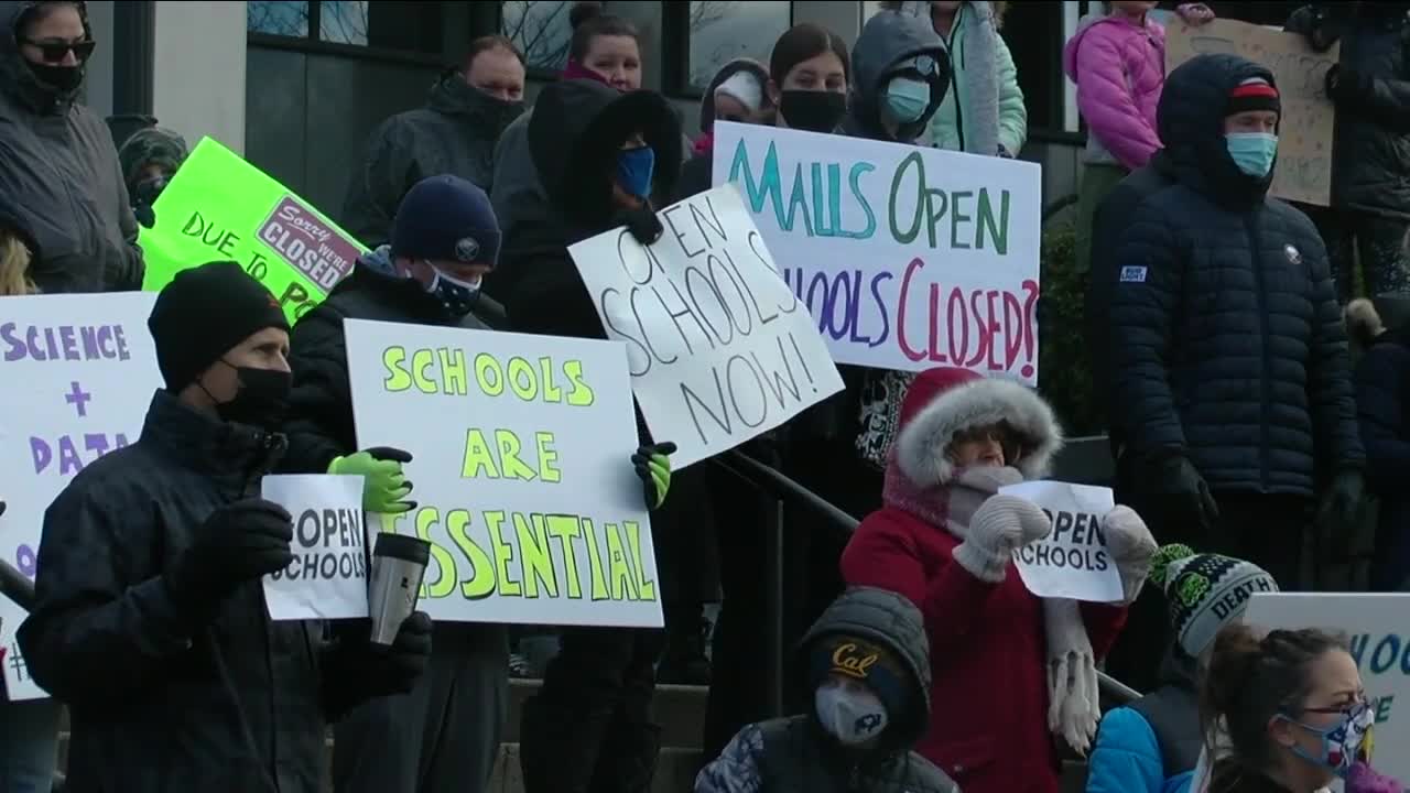 Kids speak out against virtual learning at rally to reopen schools