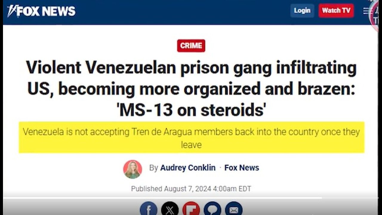 Dangerous Venezuelan gang, Tren de Aragua, have been invading our southern border.