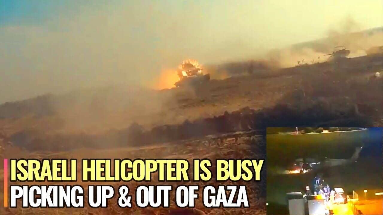 Dead Israeli soldiers and US Marines transported by helicopter out of Gaza