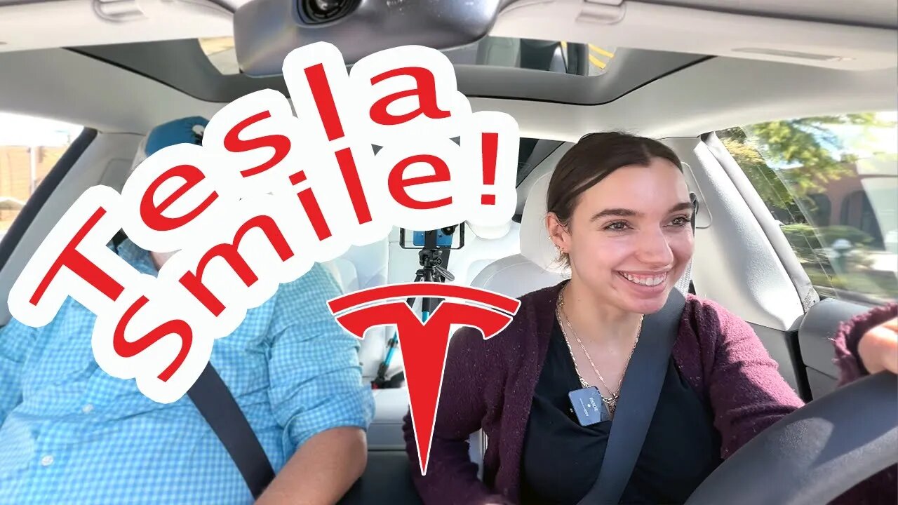 First Time Tesla Test Drive! - MUST SEE Her Reactions! - The Tesla Smile Strikes! - Tesla Model 3!