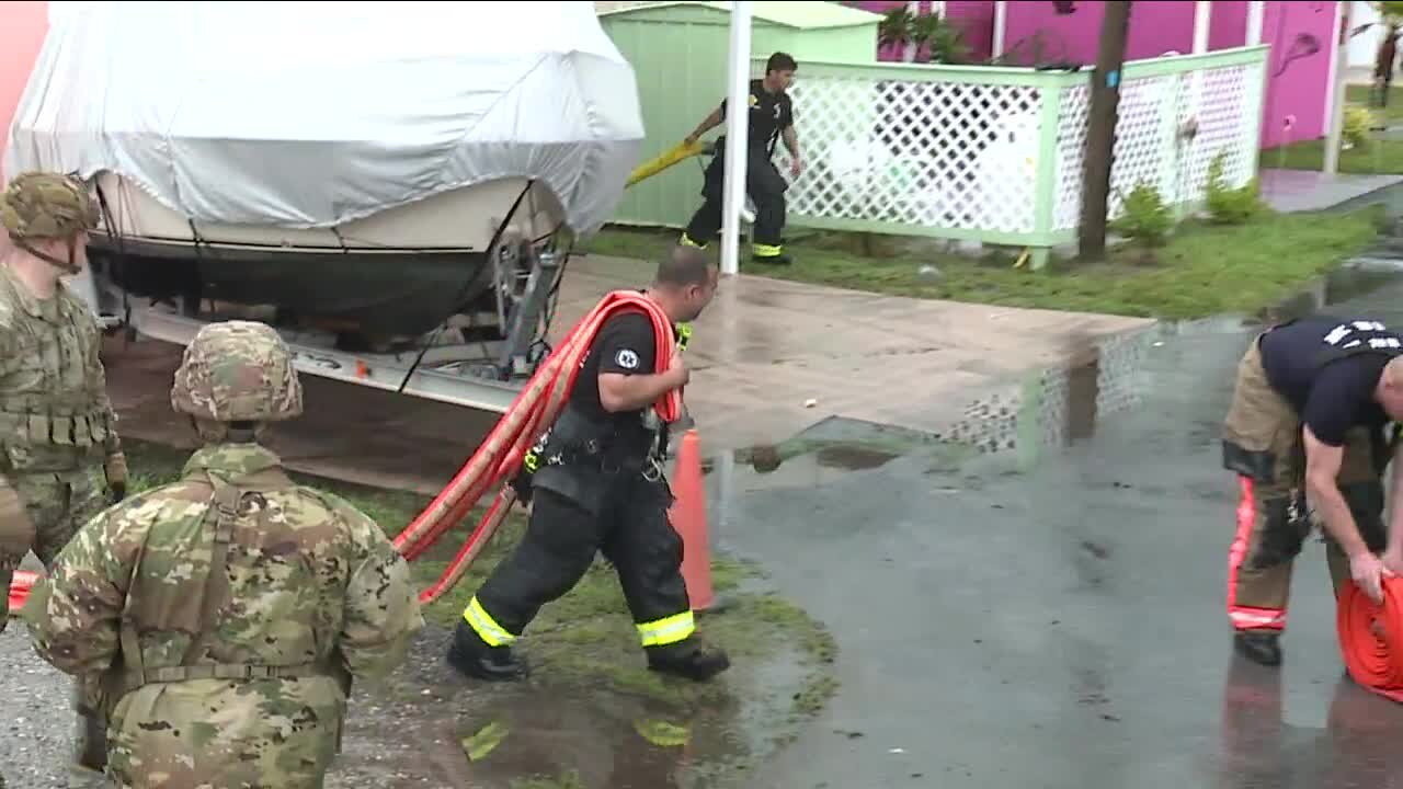 The National Guard spent it's day rescuing people in need after Hurricane Idalia in Pinellas County